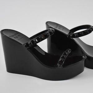 Carmen Sol New York Studded Black Tonino Wedges